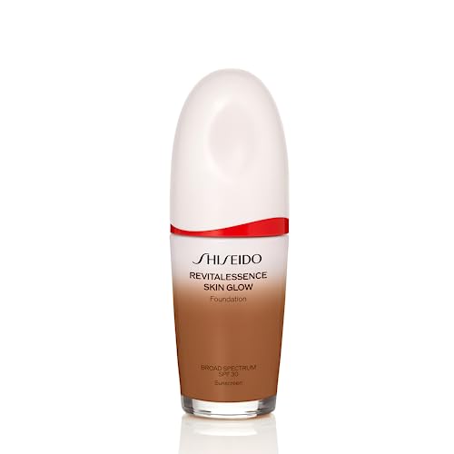 Shiseido RevitalEssence Skin Glow Foundation SPF 30, 460 Topaz - Buildable, Medium Coverage - 24-HR Hydration & 12-HR Wear - Transfer, Crease & Fade Resistant - Non-Comedogenic - All Skin Types