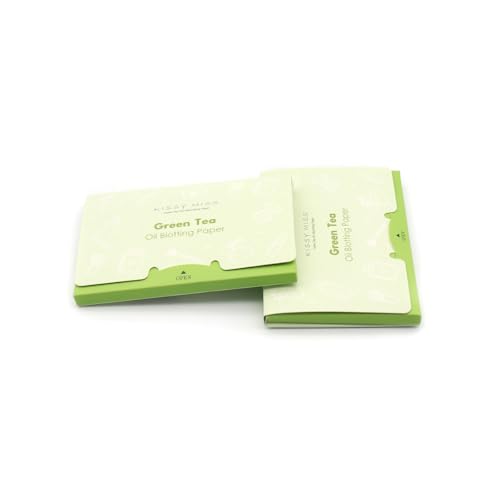 Kissy miss Green tea oil blotting sheets for face,100 sheets in 1 Pack,lift away excess oil,easy to slip into your purse, makeup bag, or even your pocket