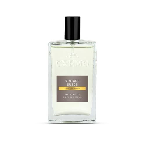 Cremo Vintage Suede Men's Cologne Spray - Long-Lasting Fragrance with White Moss & Amber - 3.4 Fl Oz