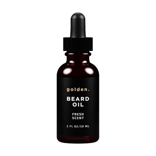 Golden Grooming Beard Oil for Men | Features Castor Oil, Jojoba Oil, and Olive Oil for Hair Growth | Tames, Moisturizes & Styles Your Beard | Fresh Scent | 2oz