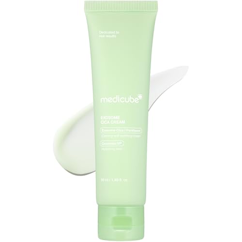 Medicube Exosome Cica Tea Tree Cream for Sensitive Skin with Centella Asiatica help reduce redness and breakouts. | Low-irritating, Moisturizing Daily Texture Care | Korean Skincare | 1.7 fl oz