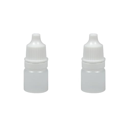 Clear 3ML Eye Dropper Bottles 2 Pack - Squeezable Refillable Travel Containers for Essential Oils & Liquids