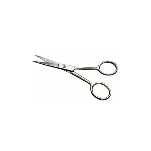 Mustache Scissors 6 Piece Set - 2 Straight (4.7 inches each), 2 Curved (4.5 inches each) and 2 Straight with Finger Rest (4.2 inches each)