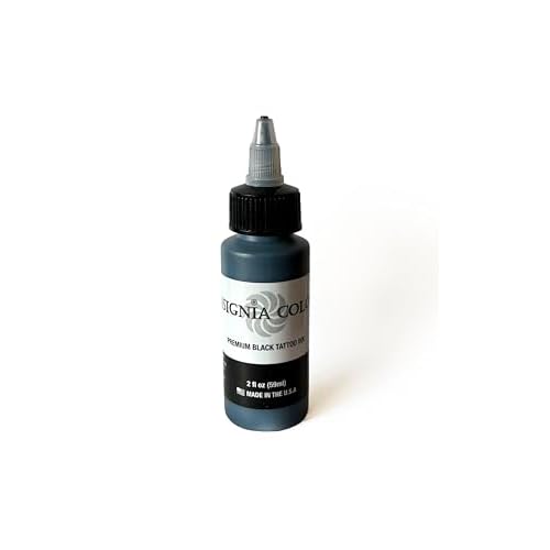 Premium Black Tattoo Ink, (2 OZ, Black) USA Made, Organic, Vegan and Cruelty-Free for Professional Artists, Great All-Purpose Ink for Lining & Shading