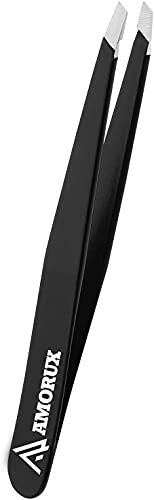 Stainless Steel Eyebrow Tweezers for Facial Hair Removal - Precise, Non-Slip, Professional
