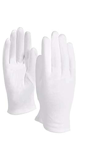 10 Pairs White Cotton Gloves Large - Art, Jewelry & Inspection