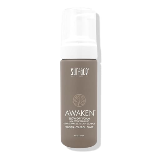 SURFACE Thickening Blow Dry Foam for Fine & Fragile Hair 5oz - Heat Protectant & Volumizer