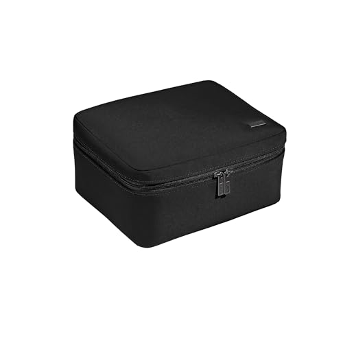 Water-Repellent Travel Makeup Bag with Brush Organizer - Jet Black