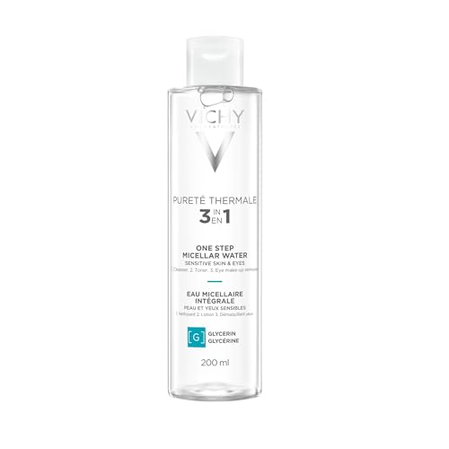 Vichy Puret? Thermale One Step Micellar Water Makeup Remover & Facial Toner, Micellar Cleansing Water & Vitamin B5, No Rinse Needed, Gentle Eye Makeup Remover & Hydrating Toner For Face