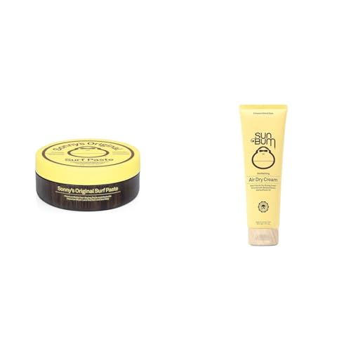 Sun Bum Sonny's Original Surf Paste & Revitalizing Air Dry Cream | Vegan and Cruelty Free Anti Frizz Styling Cream | 6 oz
