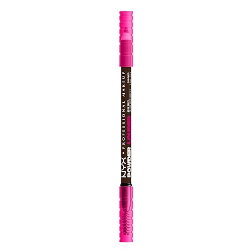NYX Powder Louder Brow Pencil in 08 Deep Brown - 0.04 oz, vegan, 12HR Wear