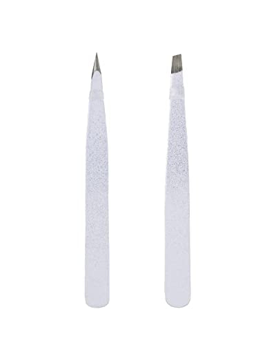 Precision Eyebrow Tweezers Set - Stainless Steel, 2 Pack