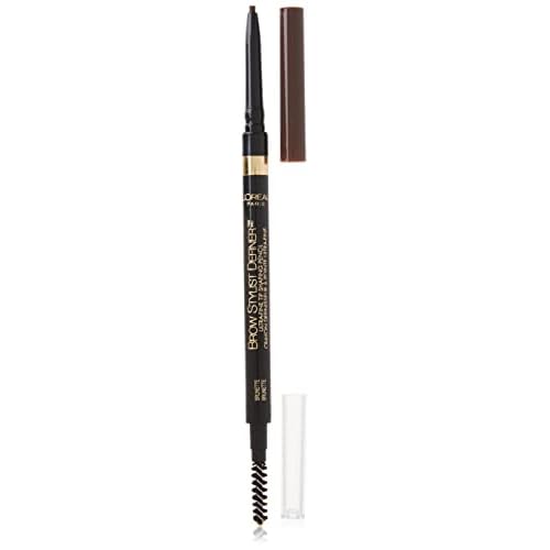 L'Oreal Paris Makeup Brow Stylist Definer Waterproof Eyebrow Pencil, Ultra-Fine Mechanical Pencil, Draws Tiny Brow Hairs and Fills in Sparse Areas and Gaps, Brunette, 0.003 Ounce (1 Count)
