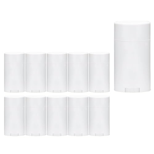 Smart Solutions 2oz White Deodorant Containers with Lids ? Empty Refillable Twist-Up Tubes for DIY Deodorant, Balm & Skincare ? BPA-Free Plastic, 10 Pack