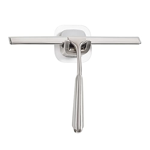 Ettori Shower Mirror Fogless for Shaving and Shower Squeegee for Glass Doors