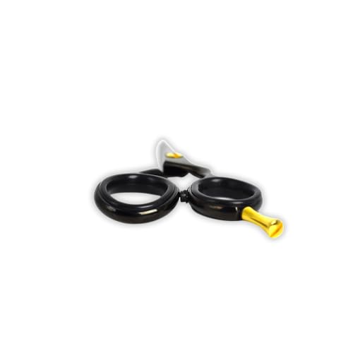 Rounded-Tip Trimming Scissors for Men ? Stainless Steel High Carbon Beard, Mustache, and Ear Hair Grooming Scissor (Black-Pointy-Tip)