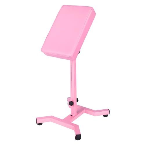 HUOXOU Pink Tattoo Arm Rest, Arm Rest Tattoo, Arm Rest for tattooing, Tattoo Arm Rest Stand, Tattoo Armrest, Four-corner base Stability Strongly, Adjustable Height, Thicken Soft Sponge Pad