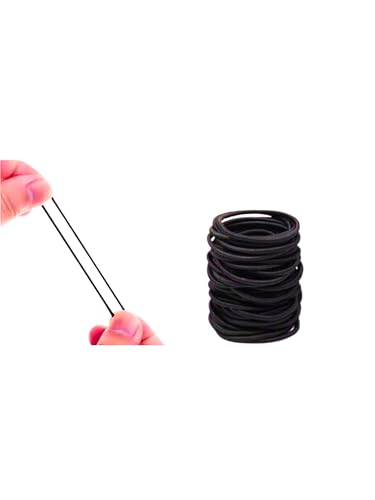 Reusable Black Elastic Hair Ties for Women & Kids - No Metal, 100 Pack, 4MM