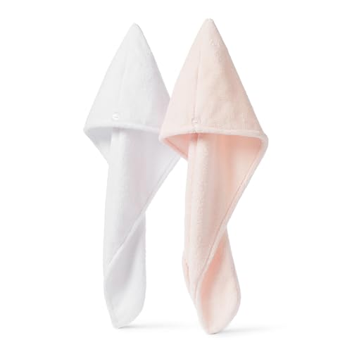 Microfiber Hair Towel Wrap, Quick Dry, 2-Pack
