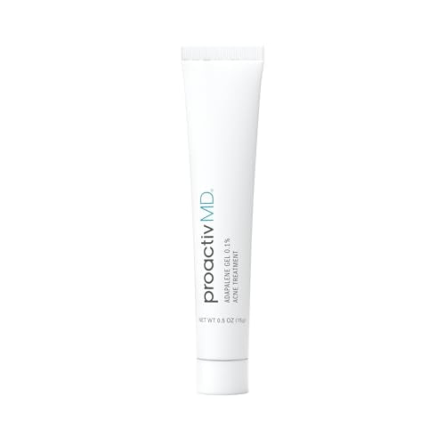 ProactivMD Adapalene Gel Acne Treatment, Paraben Free, Prescription Strength Retinoid For Face and Body Acne, .1% Solution, 0.5 Oz