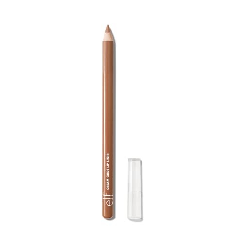 e.l.f. Cream Glide Lip Liner, Highly-Pigmented Pencil For Shaping & Sculpting Lips, Semi-Matte Finish, Vegan & Cruelty-Free, Baddest Beige