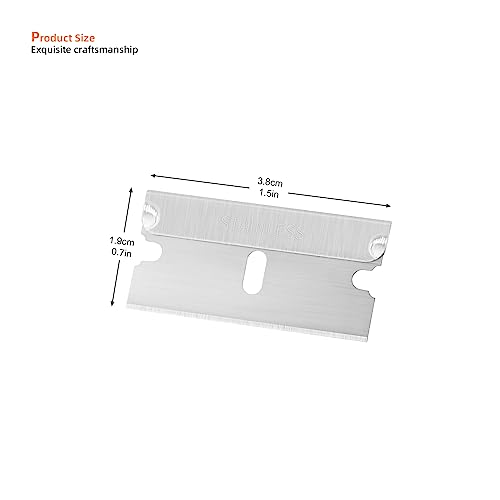 EHDIS 100pcs Razor Blades - Stainless Steel Straight Edge Razor Scraper Blades for Paint Scraper, Box Cutter, Industrial Use