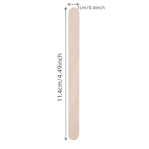 200/500/1000pcs 4.5 Inch Wooden Craft Sticks, Hair Removal Wax Sticks for Eyebrow and Body, Wax Wiping Tools,Natural Wood Popsicle Ice Cream Sticks,Art Projects DIY Wood Crafts