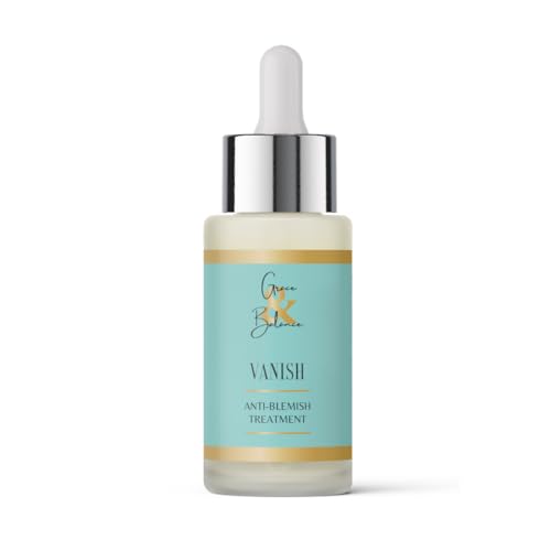 VANISH Clear Skin Serum by Grace & Balance. Natural plant based topical serum for clearer skin. Vegan, Fragrance-Free, Organic Botanical Ingredients, Made in USA