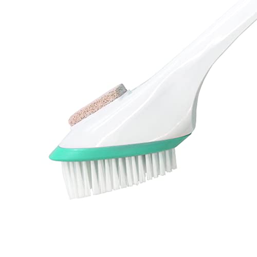 Miracle 30-Inch Long Handle Foot Brush with Pumice Stone for Shower