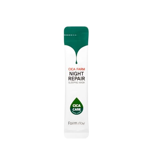 FARMSTAY CICA FARM NIGHT REPAIR SLEEPING MASK - Soothing Overnight Facial Mask. Sleeping Mask - 0.13 fl oz * 20pcs