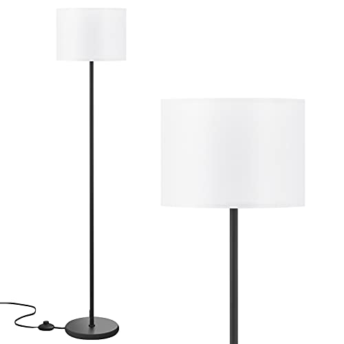 Ambimall Floor Lamp for Living Room, Modern Floor Lamp with Shade, Tall Lamps for Living Room, Bedroom, Office, Dining Room, Stick Floor Lamp with Linen Lampshade(without Bulb)