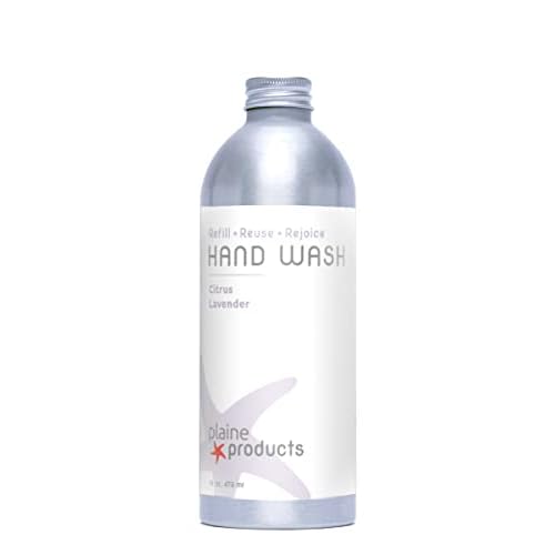 Plaine Products Eco-Friendly Liquid Hand Soap - Citrus Lavender - Sensitive Skin, 16 oz (Refill Bottle - No Pump)