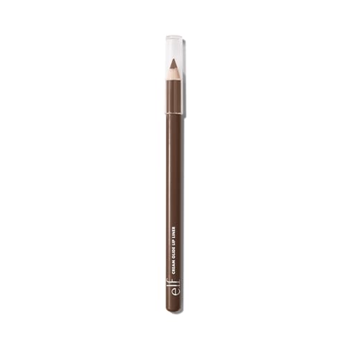 e.l.f. Cream Glide Lip Liner, Highly-Pigmented Pencil For Shaping & Sculpting Lips, Semi-Matte Finish, Vegan & Cruelty-Free, Dark Cocoa