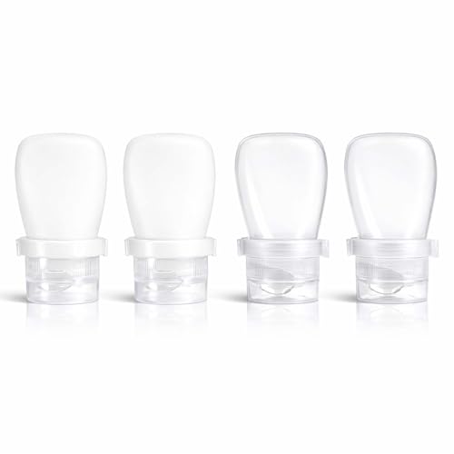 1 oz Silicone Travel Bottles, Leakproof Squeeze Bottle 4 Pack