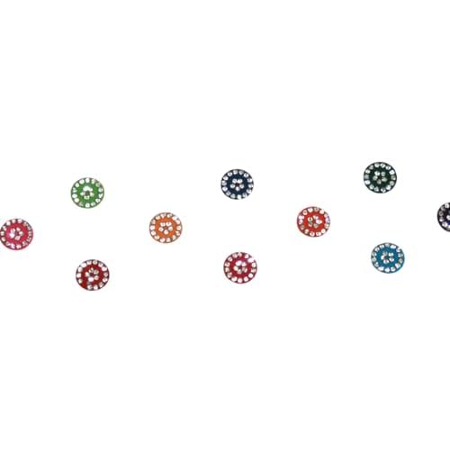 Pack of 6 Indian Bollywood Forehead Stickers Diamond Design Jewelry Collection Small Stone Bindi (Multi-Color)