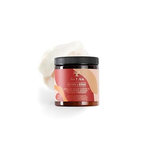 As Am JBCO Masque - 8 ounce - Deep Conditioning & Hydration - Repairs and Restores Scalp Health - Vegan and Cruelty Free - Enriched with Nano Jamaican Black Castor Oil, Vitamin C, and Vitamin E, Red