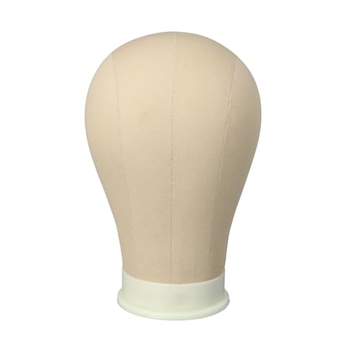 AliLeader Canvas Block Mannequin Wig Display Styling Head with Mount Hole (Light Brown, 21")
