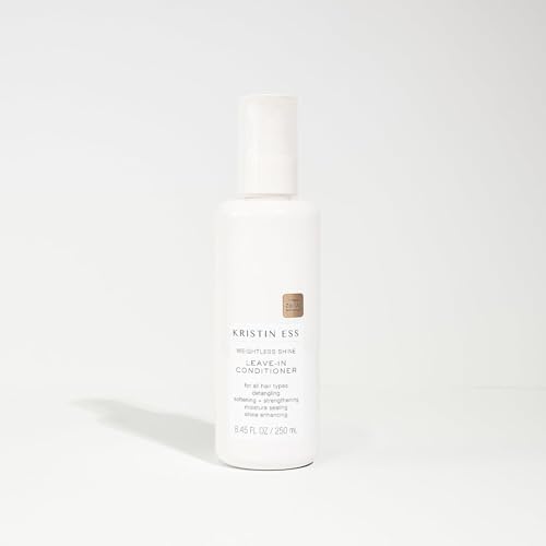 Kristin Ess Hair Hydrating Salon Leave In Conditioner Spray for Strength + Shine - Lightweight Anti Frizz Detangler for Women - Sulfate Free + Color Safe - Castor Oil Moisture Bond Repair Spray