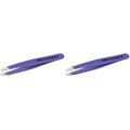 Tweezerman Mini Slant Travel Tweezers For Eyebrows,Travel Tweezers for Eyebrows,Facial Hair (Blooming Lilac),(Pack of 2)