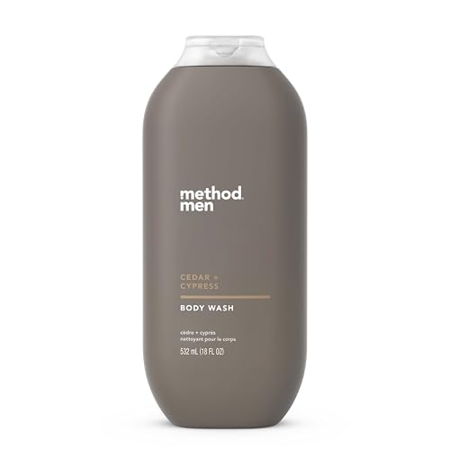 Method Men Body Wash, Cedar + Cypress, Paraben and Phthalate Free, 18 FL Oz (Pack of 6)