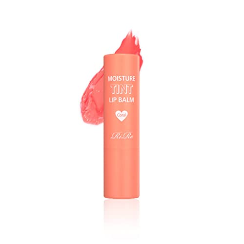 RiRe Moisture Tint Lip Balm-Vegetable oil, Shea butter, Avocado Oil-Long-lasting colors,Lip Repair,Dry Lip Treatment-Moisturizing Lip Care 0.12oz. (Coral)