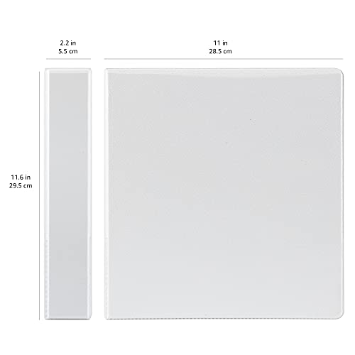 Amazon Basics 3 Ring Binder,1.5" D-Ring, 4-Pack, White