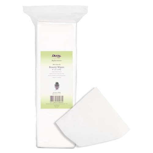 Dukal 900345 Beauty Wipe, 4" x 4", Pack of 200