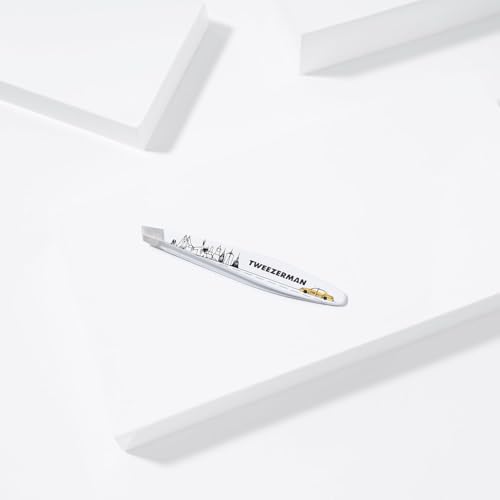 Tweezerman NYC Mini Slant Tweezer - Tweezers for Eyebrows, Travel Tweezers for Eyebrows, Facial Hair