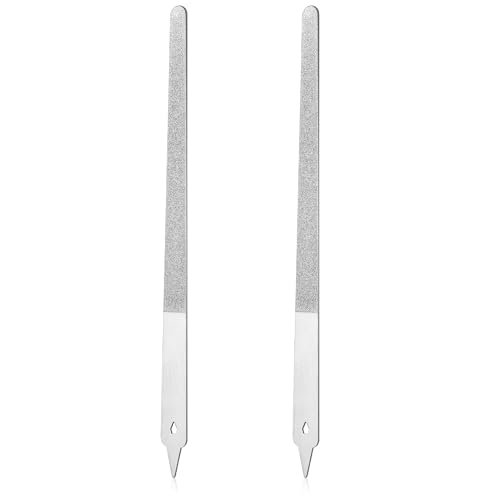 Diamond Dust Nail File Metal Nail File 6 Inch Dust Nail File Diamond Dust Nail Files for Natural Nails Stainless Steel Fingernail Files with Pointed Tip for Manicure, Pedicure(2 PCS)