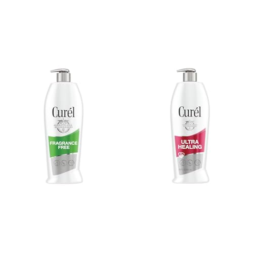 Curel Fragrance Free Comforting Body Lotion, Unscented Dry Skin Moisturizer for Sensitive Skin & Ultra Healing Lotion, Hand and Body Moisturizer for Extra Dry Skin