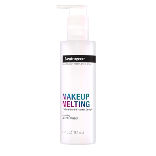 Neutrogena Makeup Melting Refreshing Jelly Cleanser, 7% Emollient-Vitamin Complex, Gentle Face & Eye Makeup Remover to Melt Stubborn Makeup, Cleanse & Condition Skin, Oil-Free, 6.3 fl. oz