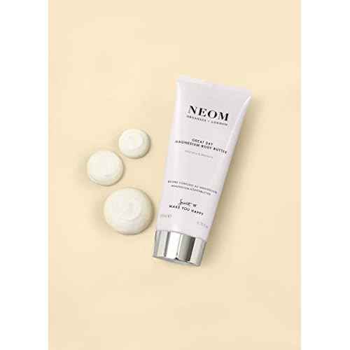 Neom- Great Day Magnesium Body Butter, 200ml | Mandarin & Wild Mint | Cream Moisturiser With Essential Oils | Nourish & Soften | Fresh & Zesty