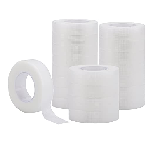 BTYMS 20 Rolls PE Micropore Medical Tape for Individual Eyelash Extension, White, 0.5 inch x 10 Yards
