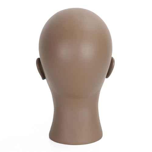 Bald Female Mannequin Head Makeup Training Head Wig Head Professional Cosmetology for Wig Making and Display Hat Helmet Glasses Display Head Model with Free Clamp Stand